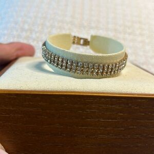 VIntage Goldtone Rhinestone tennis bracelet with 162 sparkling clear rhinestones
